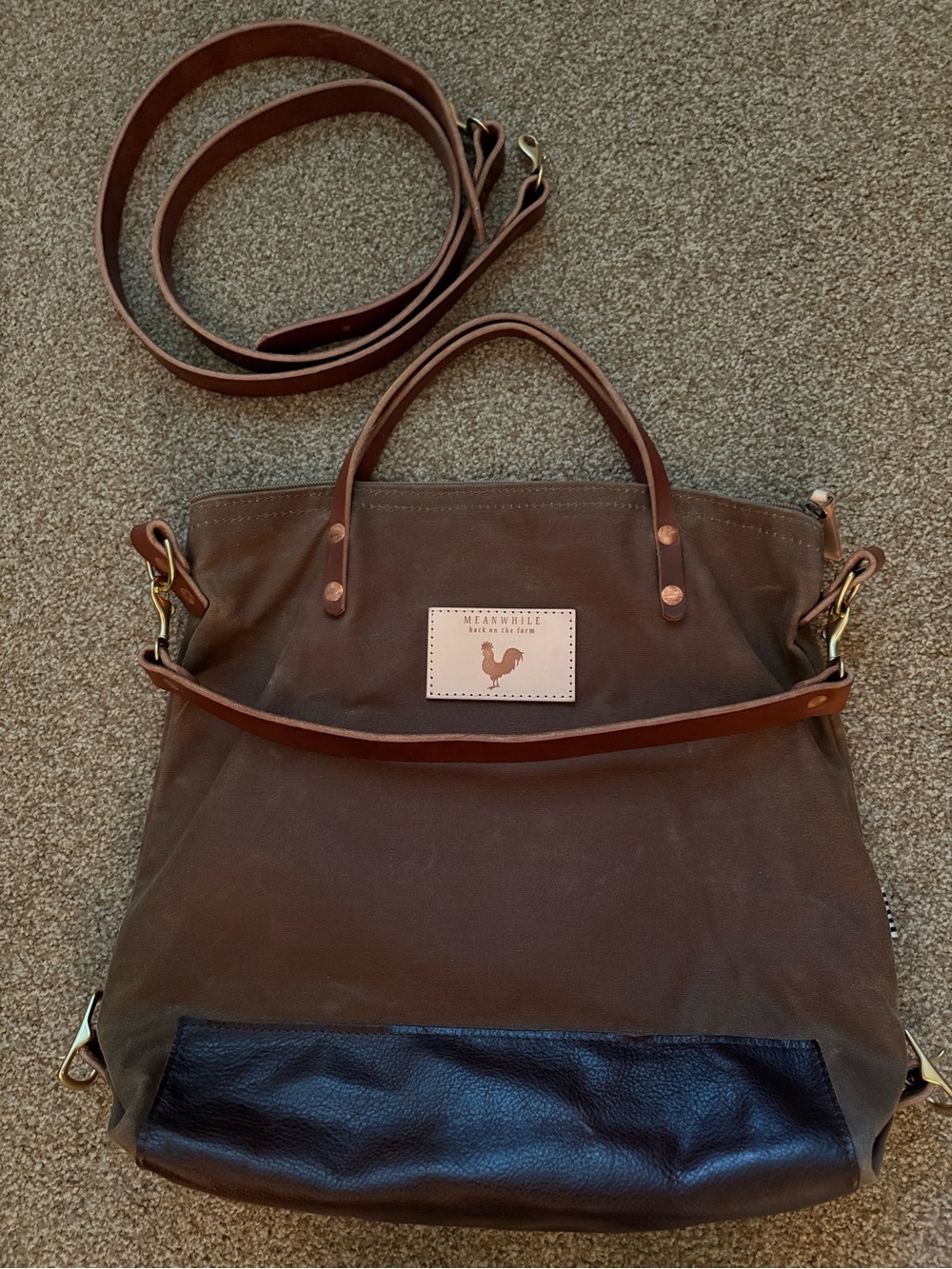 Meanwhile field tan wax canvas backpack-BNNU - Picture 2 of 5